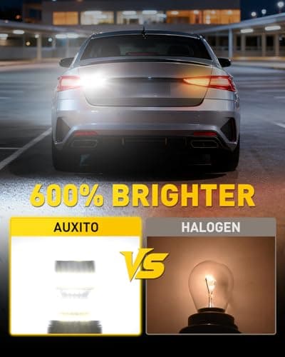 AUXITO 3157 LED Bulb White, Super Bright 4157 3156 LED Reverse Light Bulbs 3056 3057 3047 4057 3457 4114 LED Bulb for Exterior Backup Tail Brake DRL Signal Parking Lights, Pack of 2 — view 2