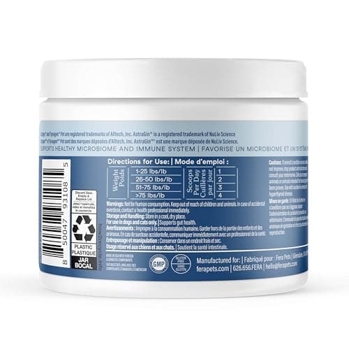 Fera Pets Postbiotics Plus Prebiotics for Dogs & Cats, 120 Scoops — view 6