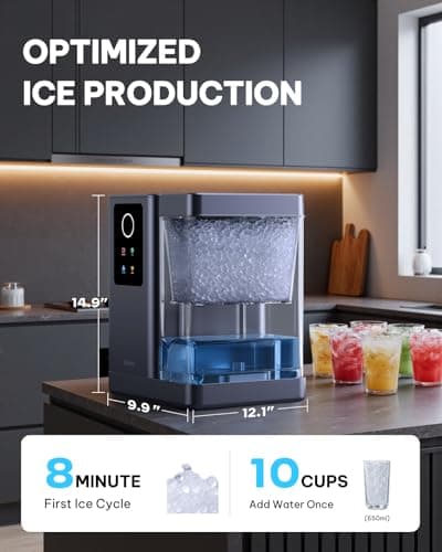 Silonn Nugget Ice Maker Countertop with APP & Voice Control, Self Cleaning Ice Machine with 3L Large Water Tank, 40 lbs/24H Soft Chewable Ice, Portable Pebble Ice Maker for Home, Kitchen and Party — view 2