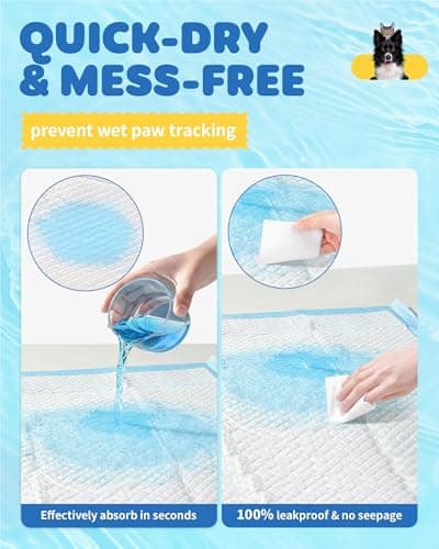 100-Pack X-Large Puppy Pads - 34" x 28" Pee Pads for Dogs Potty Training with Leak-Proof Quick-Dry Design, 6-Layer Blue Dog Pee Pads with Extra Large Size — view 3