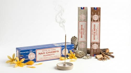 Satya Sai Baba Nag Champa Agarbatti, 250gms Hand Rolled Fine Quality Incense Sticks for Purification, Relaxation, Positivity, Yoga, Meditation (NC250 Pack of 3 -Mystic) — view 3