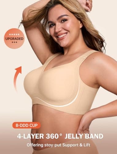 LetsJoli Jelly Bras for Women No Underwire Plus Size Push Up Supportive