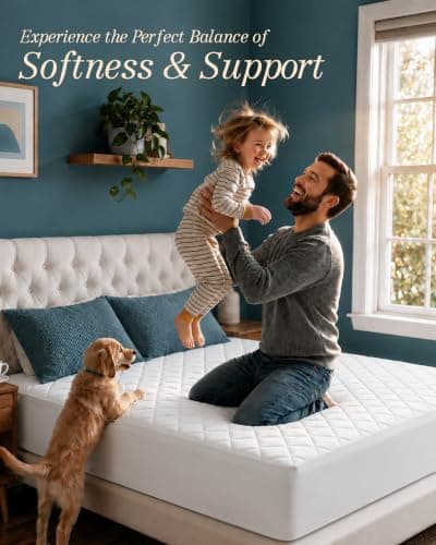 Utopia Bedding Quilted Fitted Mattress Pad, Queen Size, Elastic Fitted Mattress Topper Protector and Cover Stretches up to 16 Inches Deep, Machine Washable (White) — view 5