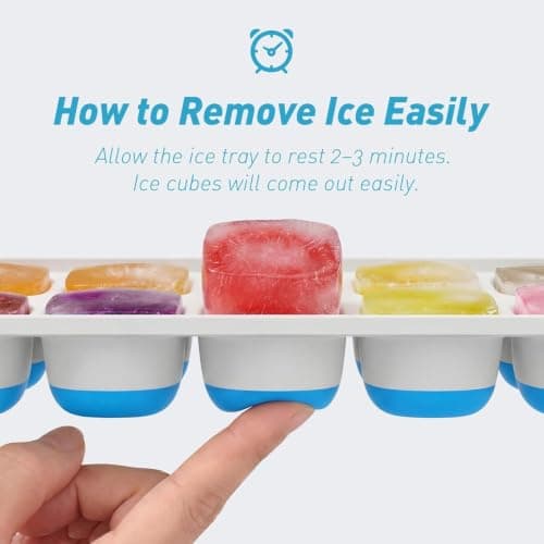 ChefAide Ice Cube Tray with Lid and Bin, 3 Packs 42 Cubes Silicone Plastic Ice Cube Trays for Freezer, Stackable Ice Tray with Container, Ice Scoop for Drinks, Coffee and Cocktails — view 2
