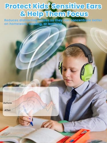 Noise Cancelling Headphones for Kids: Dr.meter 27.4SNR Ear Muffs for Noise Reduction with Adjustable Head Band, EM100 Hearing Protection Earmuffs for Monster Jam, Autism Sensory, Fireworks, Air Shows — view 6