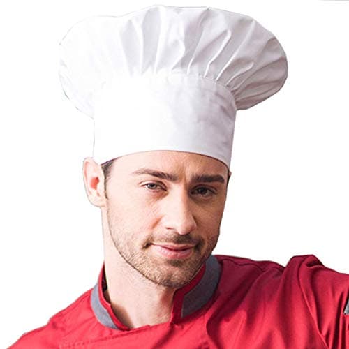 Hyzrz Chef Hat Adult Adjustable Elastic Baker Kitchen Cooking Chef Cap (White) — view 2