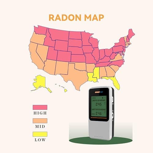 Digital Radon Detector III, Tempered Glass, 300 DPI Screen, Easy to Use, White, Bq/M3, pCi/L, Switchable, 3 AAA Batteries Lasting More Than 1 Year — view 3