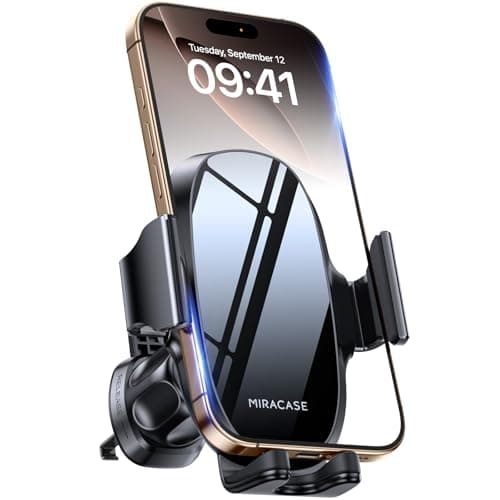 Miracase Phone Holder for Car Vent【2026 Wider Clamp & Metal Hook】 Car Phone Holder Mount for Vent Clip Hand Free Cell Phone Car Mount for iPhone 17 Pro Max 16 15 14 13 12 Samsung S25 Car Accesorries