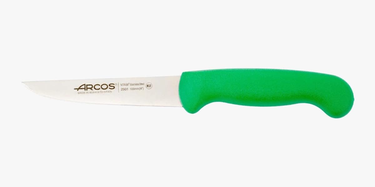 Arcos Serie 2900 - Cuchillo Santoku con Alveolos - Hoja de Acero Inoxidable Nitrum de 180 mm - Mango inyectado en Polipropileno Color Rojo — view 27