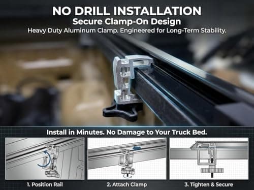 TRUXEN Soft Roll-Up Truck Bed Tonneau Cover for Ford F-150 2015-2026 6.5'(78.9") Bed Accessories, Waterproof Snowproof Roll Up Bed Cover with Reinforced Support Bars, No-Drill Pickup Truck Cover — view 5