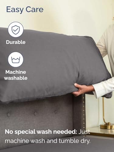 Extra Deep Cal King Sheet Set - 6 Piece Breathable & Cooling Sheets - Hotel Luxury Bed Sheets Set - Easy & Secure Fit - Soft, Wrinkle Free & Comfy Sheets Set - Grey Sheet Set with Extra Deep Pockets — view 6