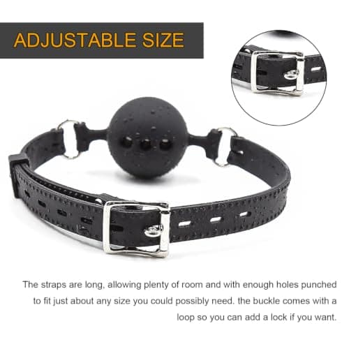 RYOZOCH Silicone Breathable Ball Gag for Adult Bondage Restraints Sex Play — view 3