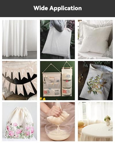 HOTGODEN Light Weight 100% Cotton Muslin Fabric: 59 inch x 2,5,10 Yards Bleached Muslin Linen Fabric Material for Sewing Material Apparel Cloth — view 5