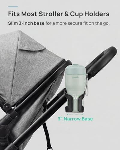 Papablic Pro Portable Bottle Warmer for Travel – 3X Faster Heating, 5 Temp Settings, Baby Milk & Formula Warmer On the Go, Long Battery Life, Mint Green — view 5