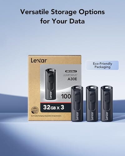 Lexar 32GB 3-Pack Flash Drive A30E USB 3.2 Gen 1, USB Drive up to 100MB/s, Storage Expansion and Backup for PC and Mac Systems — view 6