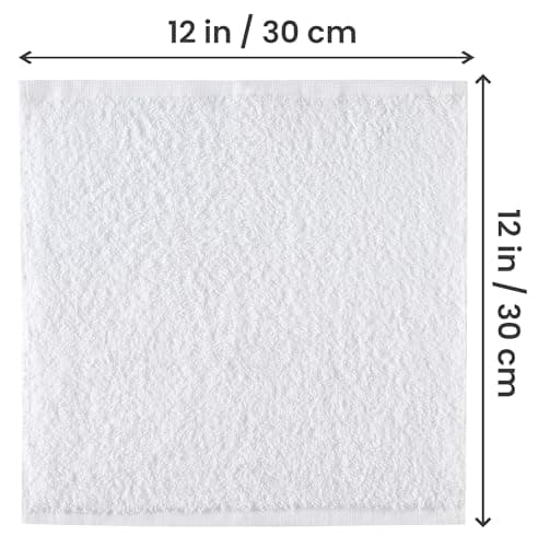 Utopia Towels - Cotton Washcloths Set - 100% Ring Spun Cotton, Premium Quality Flannel Face Cloths, Highly Absorbent and Soft Feel Fingertip Towels (24 Pack, White)