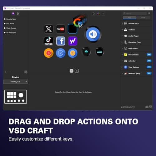 TreasLin Stream Controller Deck with12 Customizable Macro Keypad to Trigger Actions in OBS Twitch YouTube for Content Creators Stream Dock Compatible with PC & Mac N3 Black Macro Keypad — view 5