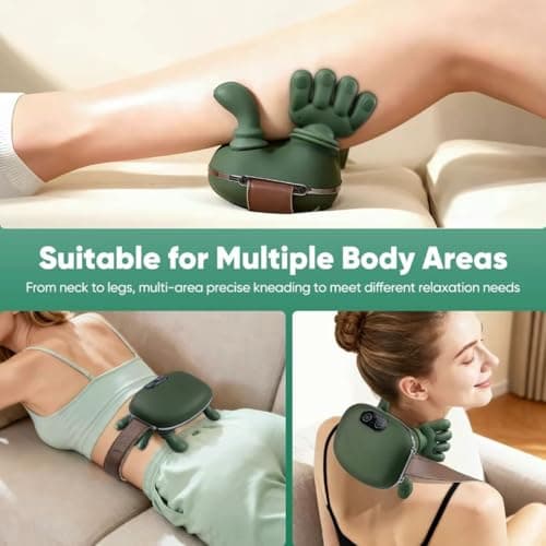 Portable Electric Neck Massager with Heat, Neck Massager with Hand Fingers Shiatsu Deep Kneading for Shoulder, Back & Leg Muscle Tension, Rechargeable Hands-Free Massage Pillow — view 5