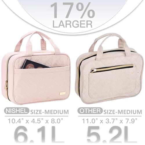 NISHEL Travel Toiletry Bag for women, Portable Hanging makeup Organizer — view 2