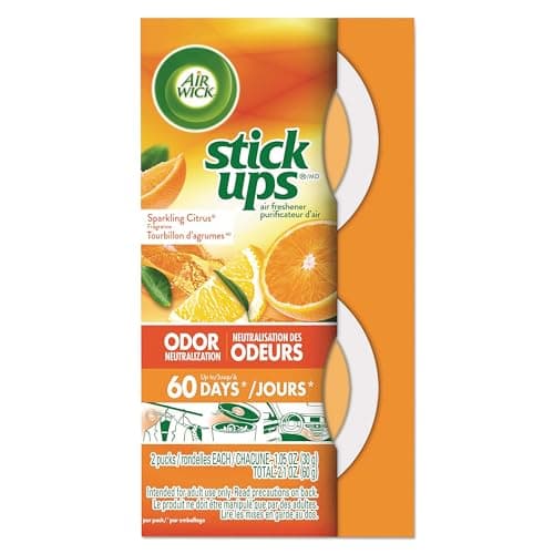 Airwick Stick Ups Air Freshener, Sparkling Citrus,Small Space Odor Eliminator, 2 Count