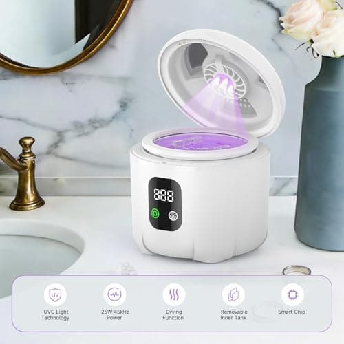 Newelkin Ultrasonic Retainer Cleaner Machine 25W Ultrasonic Denture Cleaner
