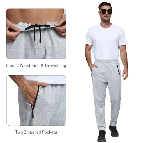 KGKE Men's Sweatpants Athletic Pants with Pockets,Jogger for Men Black/Black/Grey/Dark Grey/Navy M — view 4