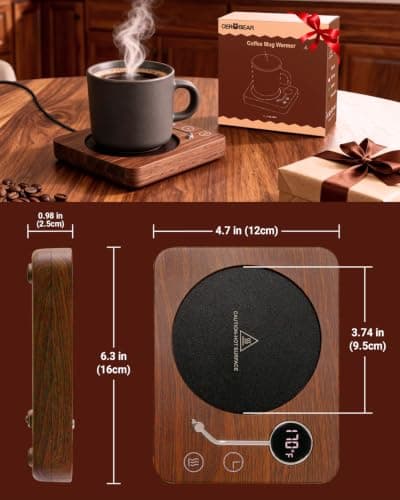 CEROBEAR Coffee Mug Warmer, Mug Warmer for Desk 3 Temperature Control 131 degree Fahrenheit /149 degree Fahrenheit /170 degree Fahrenheit , Smart Mug Warmer with Auto Shut Off for Coffee Milk Tea Beverage — view 6