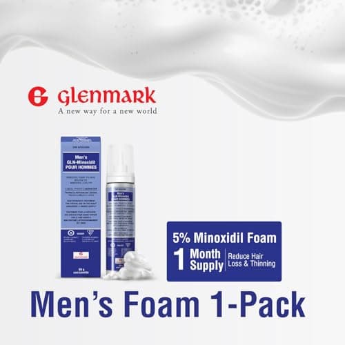 Glenmark | Minoxidil 5% Hair Regrowth Foam for Men, Aerosol Can, 1 Month Treatment (60 gr) – Mess-Free, Fast-Drying Formula for Thinning Hair & Hair Loss – Reactivates Follicles — view 3