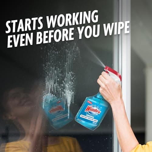 Windex Glass and Window Cleaner Spray Bottle, Packaging Designed to Prevent Leakage and Breaking, Surface Cleaning Spray, Original Blue Scent, 23 Fl Oz — view 3