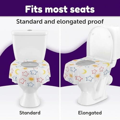 Mighty Clean Baby 22-Pack Disposable Toilet Seat Covers - XL Waterproof Potty Covers for Toddlers, Kids & Adults - Travel, Public Restrooms, Airplane, Potty Training — view 3