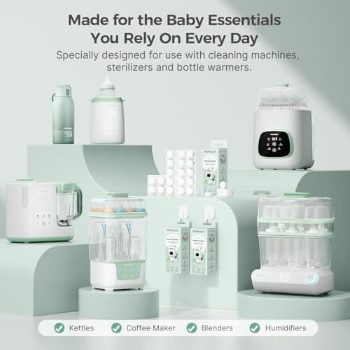 Momcozy Official Descaling Tablets, Compatible KleanPal Pro Baby Bottle Washer, Descaler for Milk & Limescale Removal, 30 Count — view 5