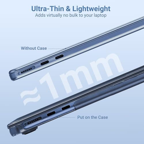 MOSISO Compatible with MacBook Air 13 inch Case M5 2026 M4 2025 M3 M2 2024-2022 A3449 A3240 A3113 A2681, Scratch-Resistant Shock-Absorbent Reinforced Hard Shell for MacBook Air 13.6 Case, Midnight — view 5
