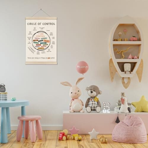 Mental Health Posters Hanger Frame, Circle Of Control Poster 16x12 Inch, Inspirational Wall Art for Homeschool Counseling Office Classroom, Therapy Office Decor, Calm Down Corner Wall Art Decor — view 5
