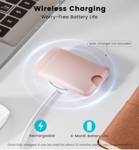 Wtuhu MagSafe Wallet with Full Find My Slim RFID-Blocking Vegan Leather Phone Wallet Portable Dual-Pocket 5 Cards Holder Strong Magnetic for iPhone 12–16 Series Not for 13/12 Mini (Pink) — view 5