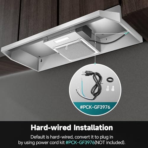 SNDOAS 36 inch Range Hood,Under Cabinet Range Hood 36 inch in Stainless,Ductless Range Hoods with Carbon Sponge Filter,230 CFM Stove Hood with 2-speed Fan,Hard Wired Kitchen Exhaust Hood — view 4