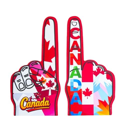 SINGOMON 1PC Canadian Foam Finger Cheering Glove World Cup Canada Souvenir for Sports Soccer Fan Accessories, Sport Spirit Cheering, 17.5 Inch Giant Foam Hand for World Cup Party Decorations