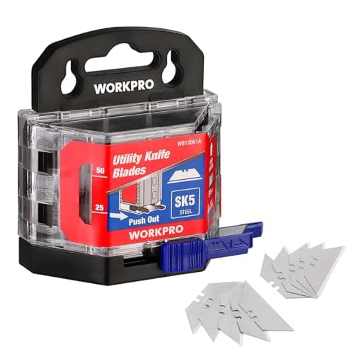 WORKPRO 50-Pack Utility Knife Blades with Dispenser