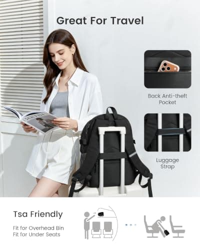 LOVEVOOK Laptop Backpack for Men Women with Giant Tumbler Holder Pocket — view 4