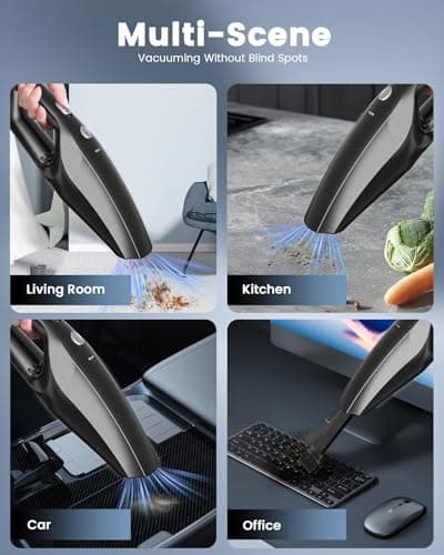 SERVOMASTER Handheld Vacuum Cleaner Cordless, Mini Vacuum Cleaner Rechargeable, 120W High Power Vacuum Cleaner with Extra HEPA Filter, Portable Vacuum Cleaner for Car Home Cleaning — view 4