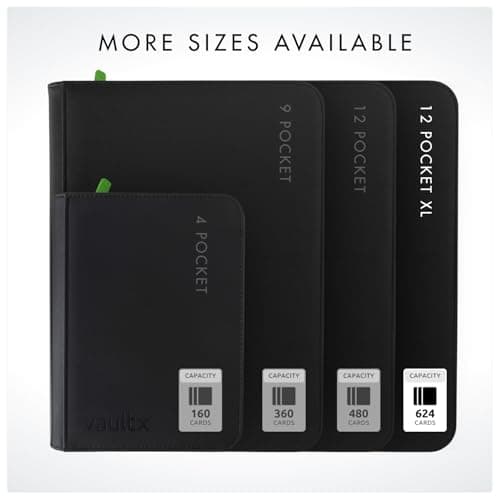Vault X 12 XL Pocket Zip Binder, 624 Cards, Exo-Tec Material, 26 Side-Loading Pages (Black) — view 5