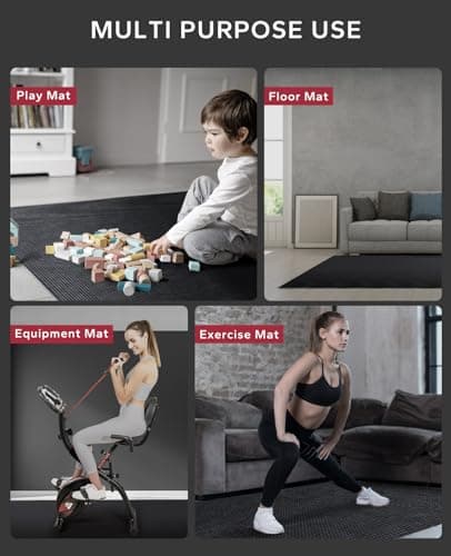 HAPBEAR Extra Large Exercise Mat - 6'x4'x8mm(1/3 inch), Shoes-Friendly, Non-Slip, Ultra Durable, Thick Workout Mats for Home Gym Flooring Cardio, Yoga Mats for Fitness, High-Density Exercise Mat — view 4
