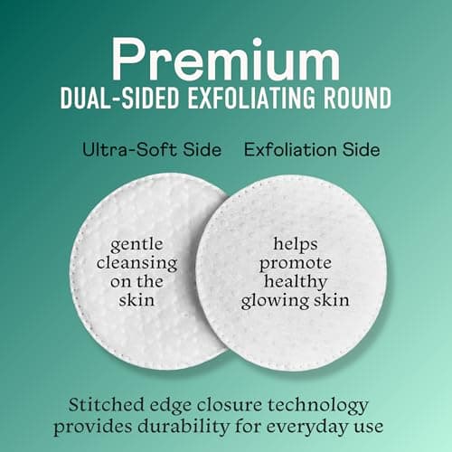 Swisspers Premium Exfoliating Cotton Rounds – 80 Count (Pack of 3) – 100% Pure Cotton, Dual-Sided Surface Pads for Gentle Exfoliation, Optimal Cleansing and Makeup Removal — view 5