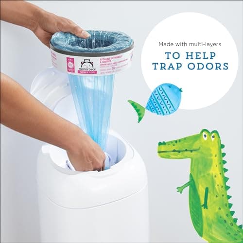 Amazon Brand - Mama Bear Blossoms Scented Diaper Pail Refills for Diaper Genie Pails, 2160 Count (8 Packs of 270 Count) — view 2