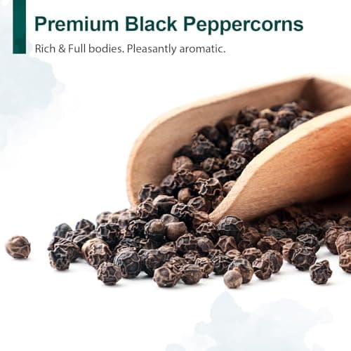 Soeos Himalayan Salt 38.8oz + Whole Black Peppercorns 18oz. Coarse Grain Pink Salt, Salt Grinder, Salt Pepper, Pepper Grinder Salt and Pepper, Salt for Salt Grinder, Non-GMO Verified, Kosher. — view 4