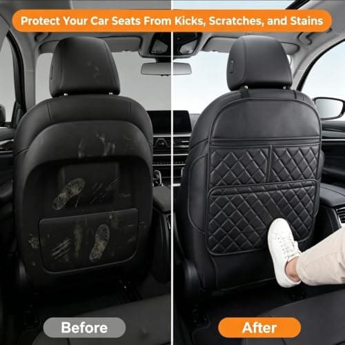 ROXAI 2 Pack Kick Mats Back Seat Protector, Seat Back Cover for Kids Feet, Anti-Kick Pad for Back of Front Seats – Waterproof, Keep Car Clean from Dirt, Scuffs & Stains — view 3