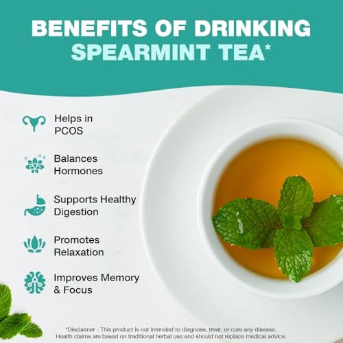 HANDPICK, Spearmint Tea Bags (100 Herbal Tea Bags) | Refreshing Mint Tea | Non-GMO, Gluten Free | Round Eco-Conscious Teabags — view 6