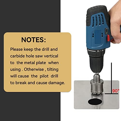 CENYB 2-11/16" (68mm) Tungsten Carbide Tipped Hole Saw with 2Pcs Titanium-Plated Pilot Drill Bits for Metal, Steel, Iron, Wood, Plastic — view 4