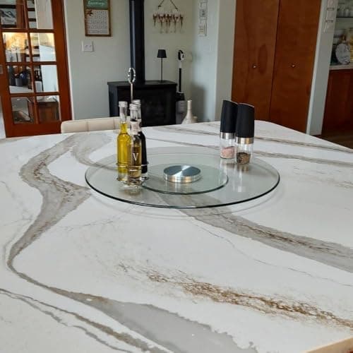 24" Tempered Glass Lazy Susan Turntable for Dining Table Large Tabletop 360° Rotating Tray Clear Serving Plate - Perfect for Family Gatherings, Banquets, and Weddings — view 4