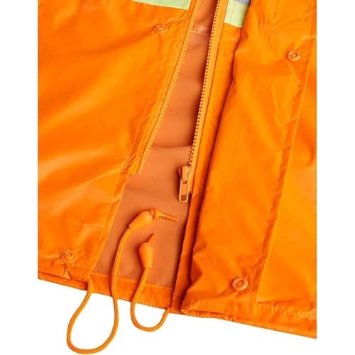 Pioneer Hi Vis Waterproof Heavy Duty Rainsuit - Hooded Rain Jacket and Bib Pants - 210D Oxford Poly/PVC - Orange — view 15