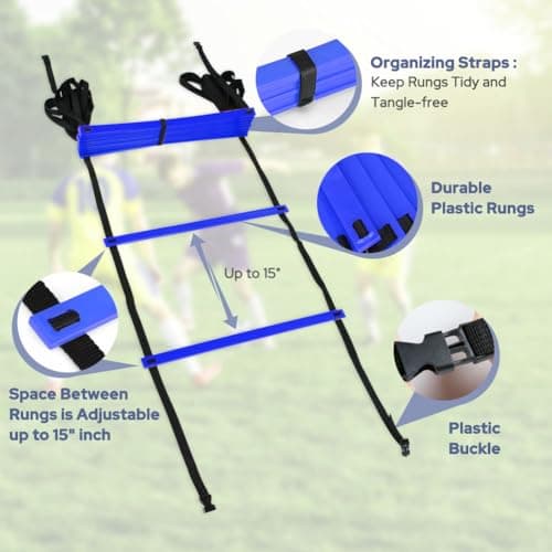 GHB Pro Agility Ladder Agility Training Ladder Speed 12 Rung 20ft with Carrying Bag — view 2